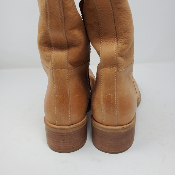 Prada camel tan tall leather half zip boots - Picture 10 of 11